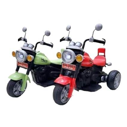 JoyRide Harley Battery Operated RideOn Bike for Kids with Music &Lights, for 2 to 5 Year Child with Foot Accelerator Made in India (Green) - T-Rex the toyland Sitamarhi