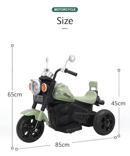 JoyRide Harley Battery Operated RideOn Bike for Kids with Music &Lights, for 2 to 5 Year Child with Foot Accelerator Made in India (Green) - T-Rex the toyland Sitamarhi