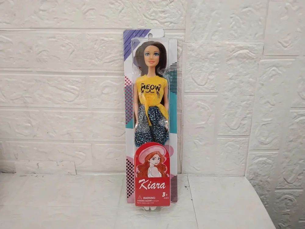 Kiara doll for girls in yellow top and patterned pants packaged by T-Rex the Toyland Sitamarhi