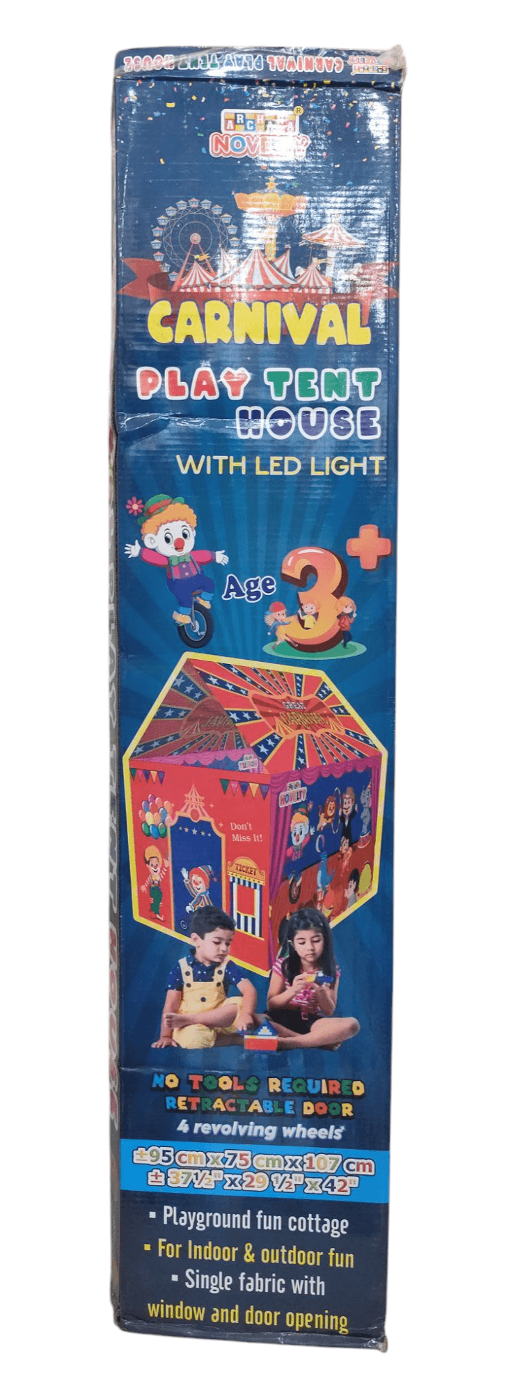 Kids carnival tent house play tent with LED light for indoor and outdoor fun by T-Rex the Toyland