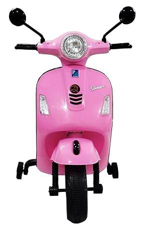 Kids Vespa 12v Battery Operated Rechargeable Ride On Scooter for Girls and Boys || 1 to 6 Years Kids Scooty, Pink - T-Rex the toyland Sitamarhi