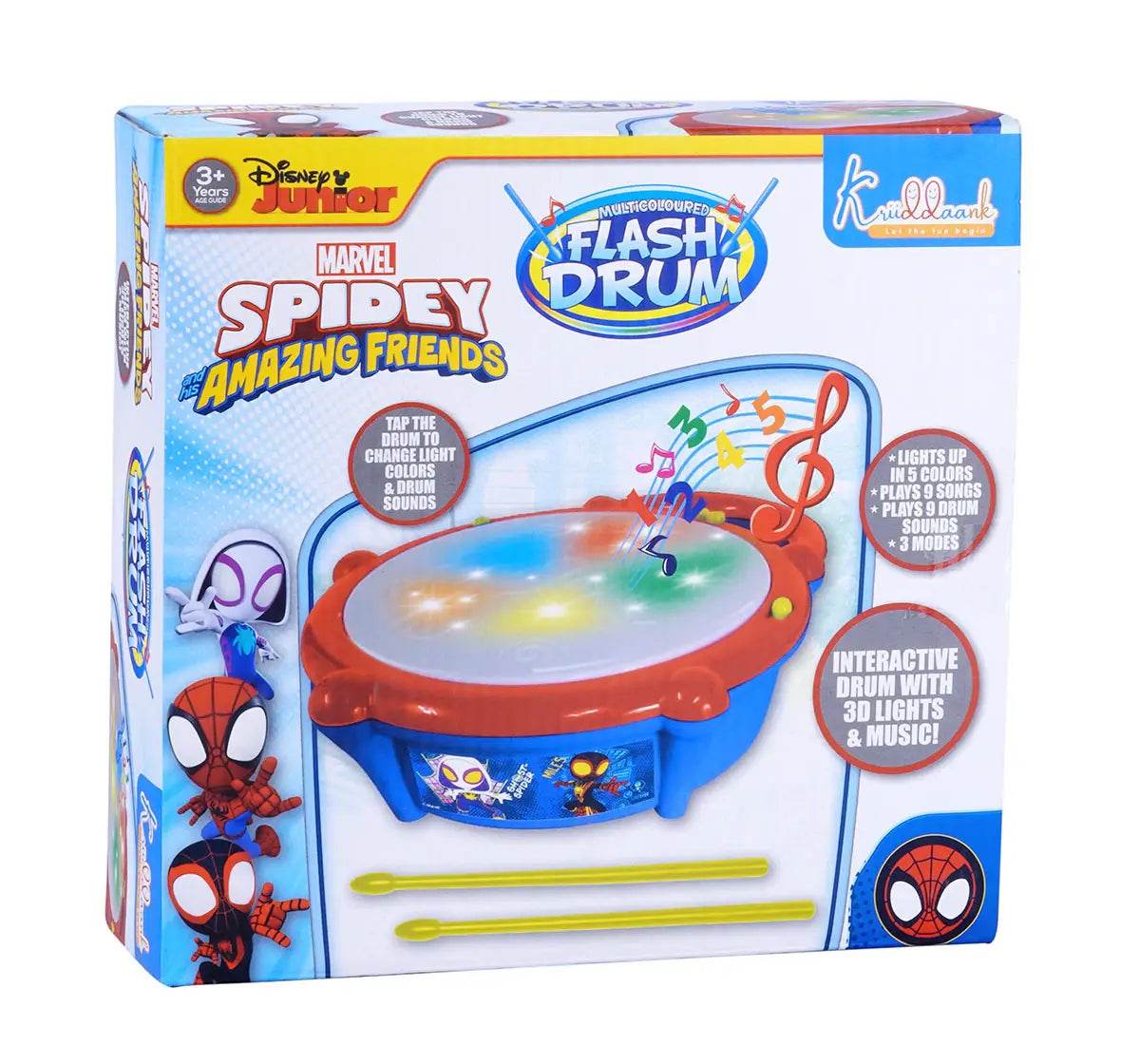 Kriiddaank Flash Drum Spiderman Age 3Y+ - T-Rex the toyland Sitamarhi
