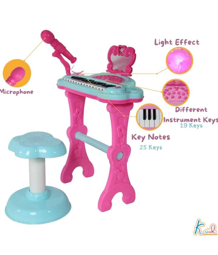 Kriiddaank Minnie Little Pianist Keyboard - Musical Exploration, Fun Sound Effects, Portable & Battery Operated | Fun & Educational Toy for Kids | Safe, Engaging & Interactive Play - T-Rex the toyland Sitamarhi