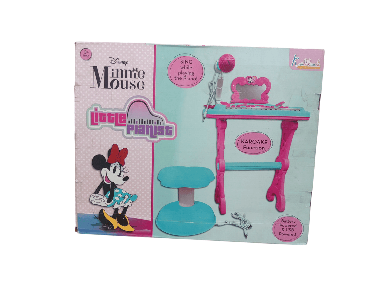 Kriiddaank Minnie Little Pianist Keyboard - Musical Exploration, Fun Sound Effects, Portable & Battery Operated | Fun & Educational Toy for Kids | Safe, Engaging & Interactive Play - T-Rex the toyland Sitamarhi