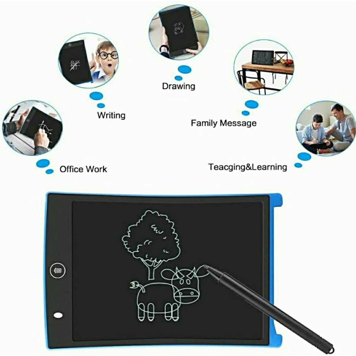 LCD Writing Tablet 12 Inch Screen, LCD Writing pad, Tablet, Kids Toys for Boys, Toys for Boys 4 Years, Toys for 5+ Years Boys, Drawing Tablet, E-Note Pad, Remove Button, Color May Vary - T-Rex the toyland Sitamarhi