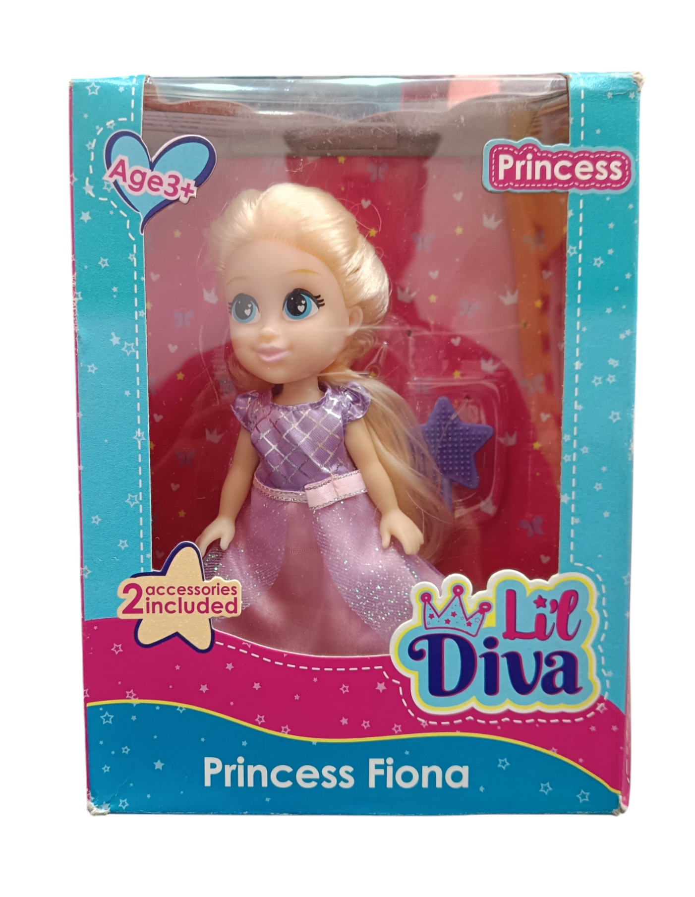 Preschool princess doll with accessories Princess Fiona Lil Diva toy for age 3 and up