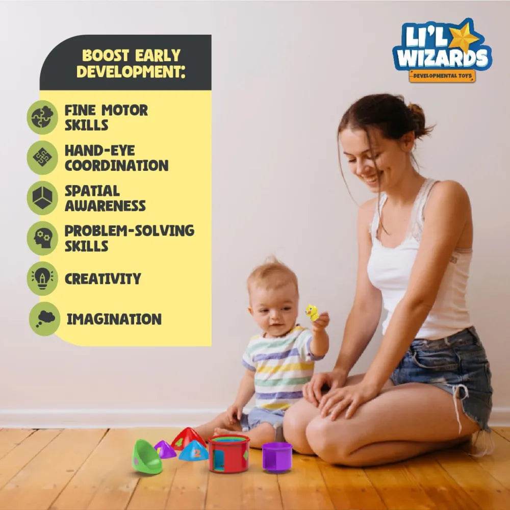 Interactive bird house toy for toddlers with colorful shapes boosting early development skills