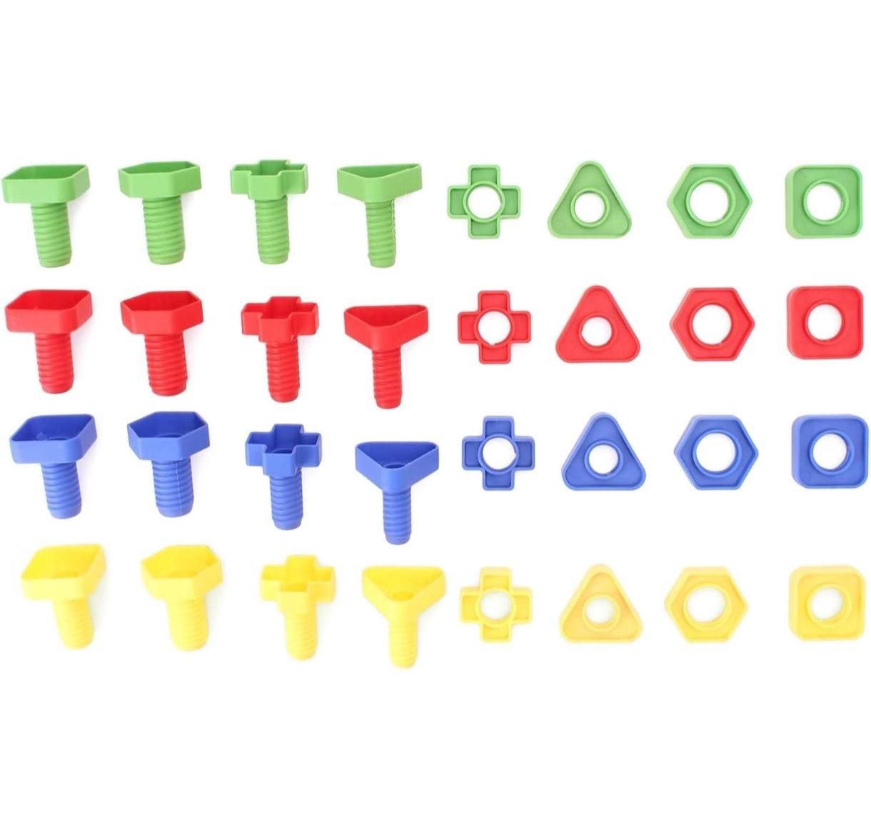 Educational construction toy set 90 pieces with colorful plastic screws and nuts for kids learning