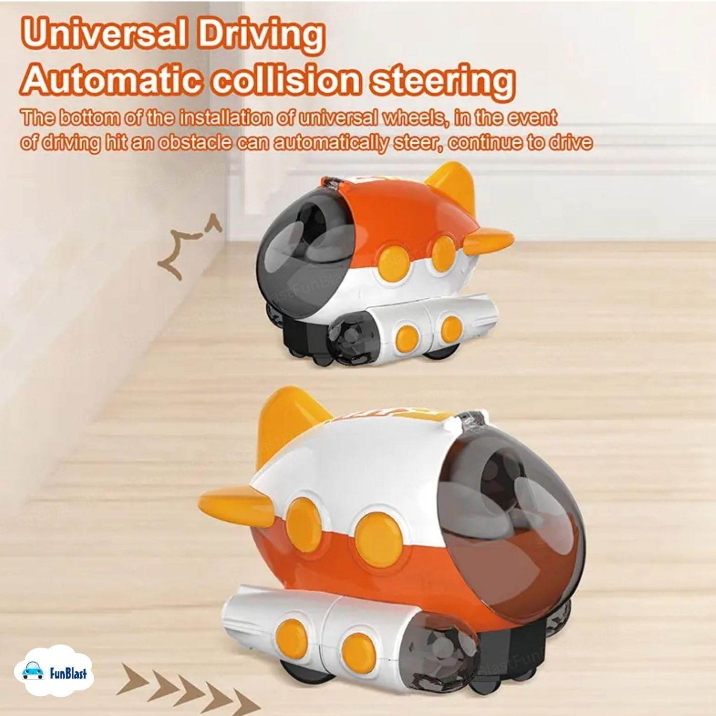 LUMO Aerospace Dreamer toy musical airplane with automatic collision steering and universal wheels