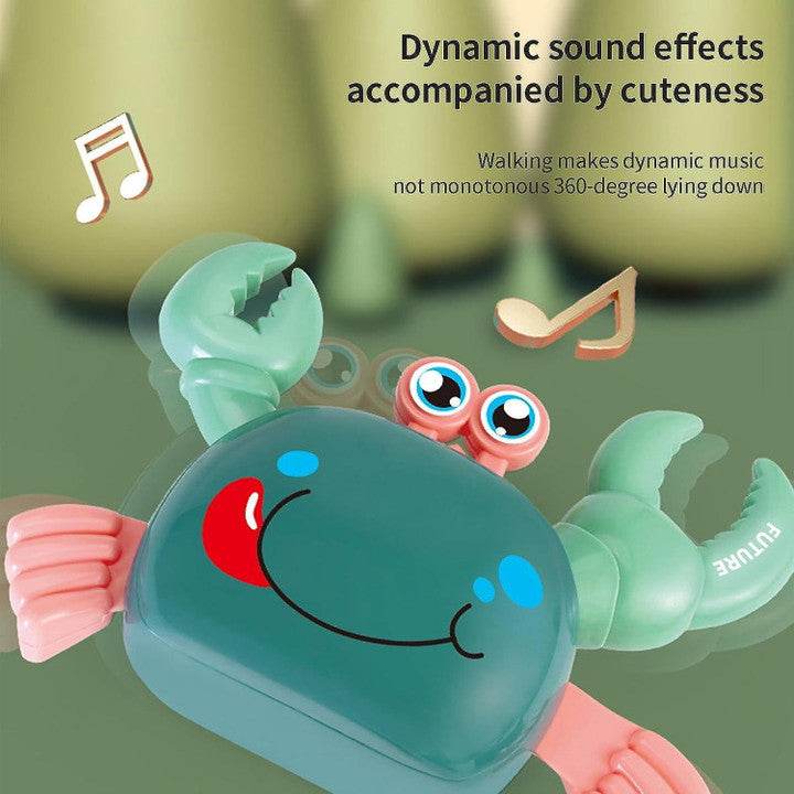 LUMO musical battery operated crab toy for kids with dynamic sound effects and adorable design