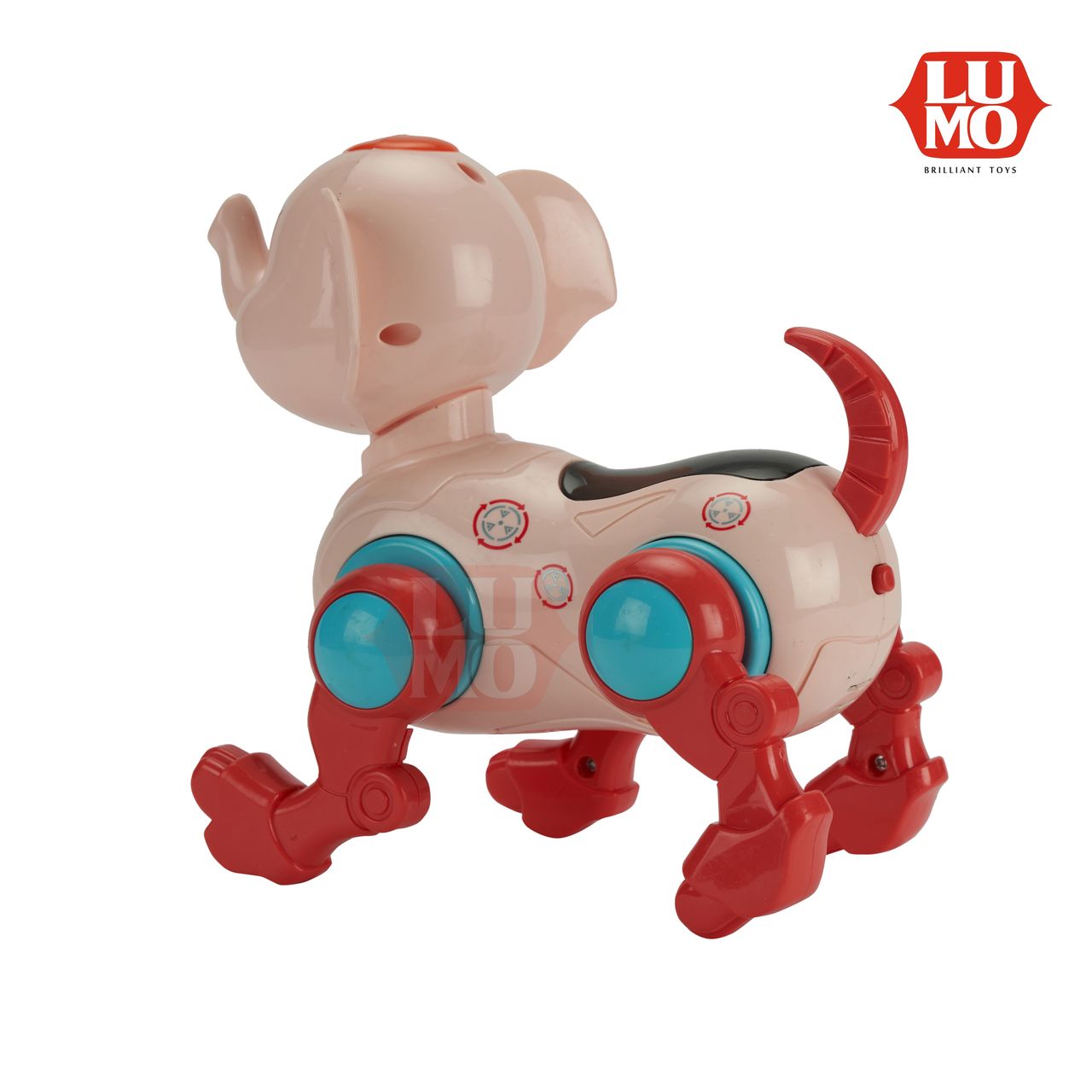 Lumo Machine Elephant toy musical animal toy with red legs and blue joints by LUMO