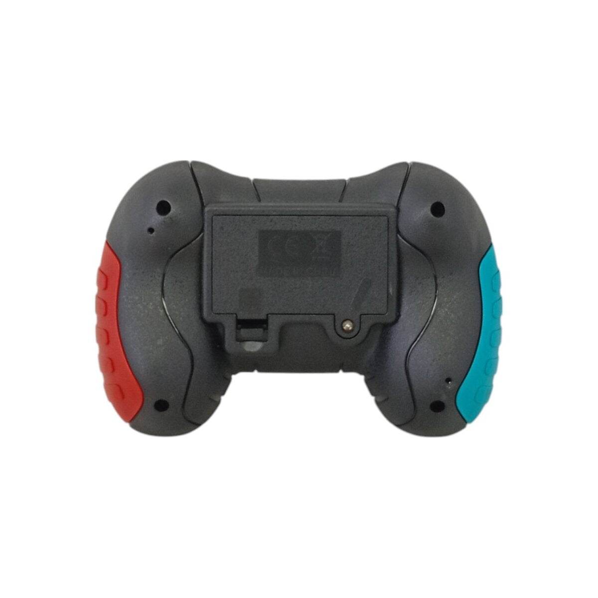 Back view of LUMO metal remote control car black gamepad with red and blue grips