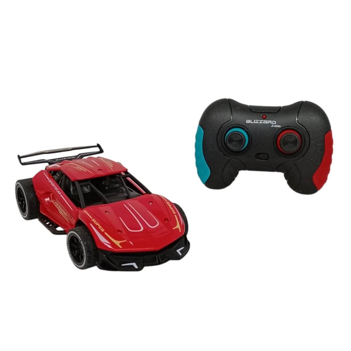 LUMO red metal remote control car with black and red wireless controller for racing fun