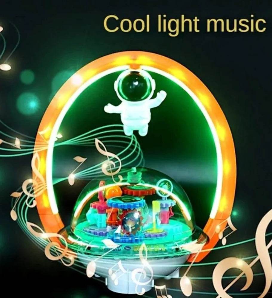 T-Rex the Toyland musical suspended astronaut toy with colorful lights and cool music feature