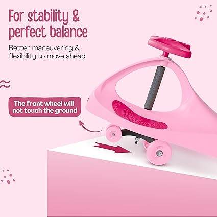 LuvLap Sunshine Swing Car, Magic Car, Kids Push Car, Swing Car for Kids, Comfortable Seats & Durable, Baby Car, Magic Toy Car, Kids Swing Car, Ride On Car, Kids Car, 3+ Years, Pink - T-Rex the toyland Sitamarhi
