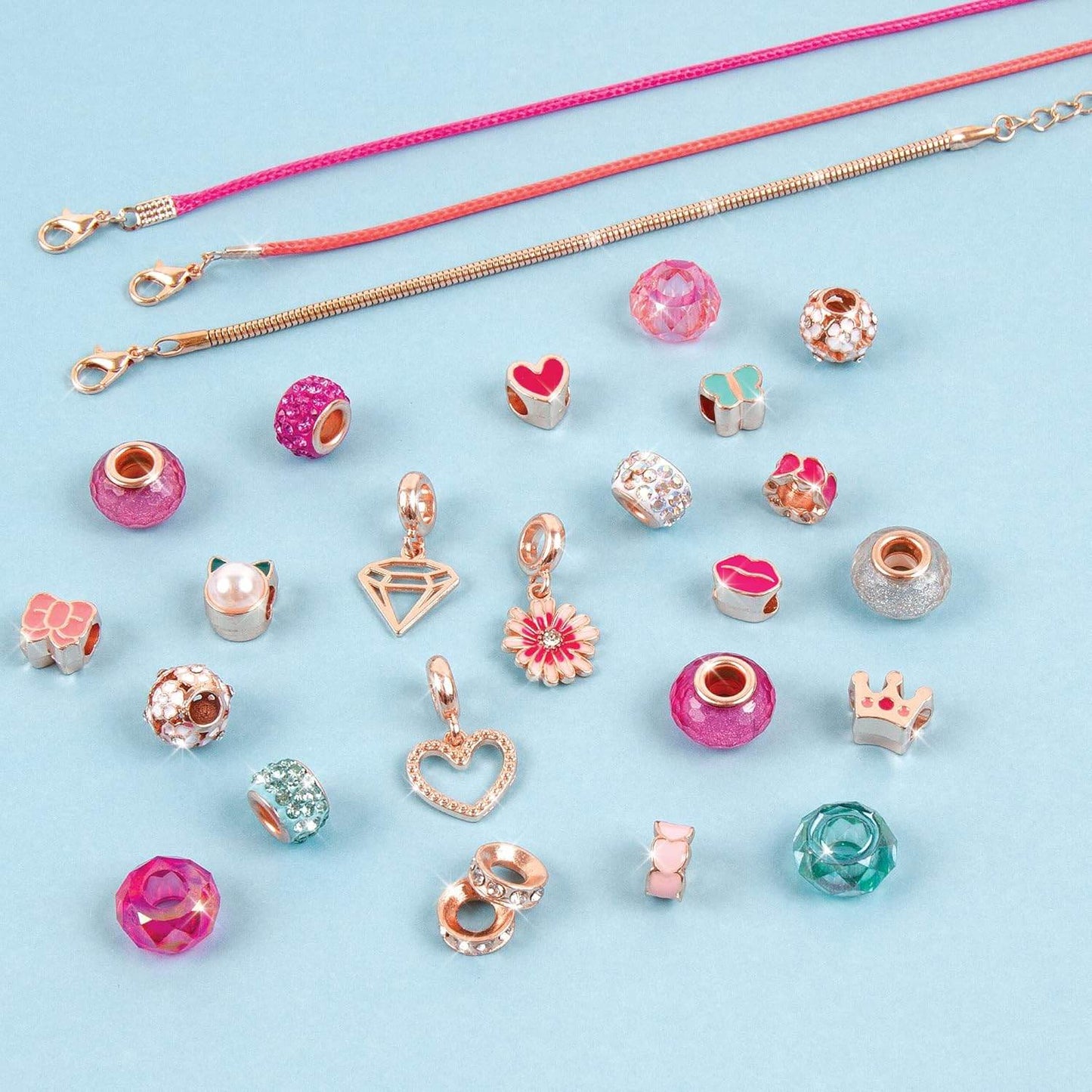 DIY charm bracelet kit for kids with colorful beads charms and adjustable chains from T-Rex the toyland Sitamarhi