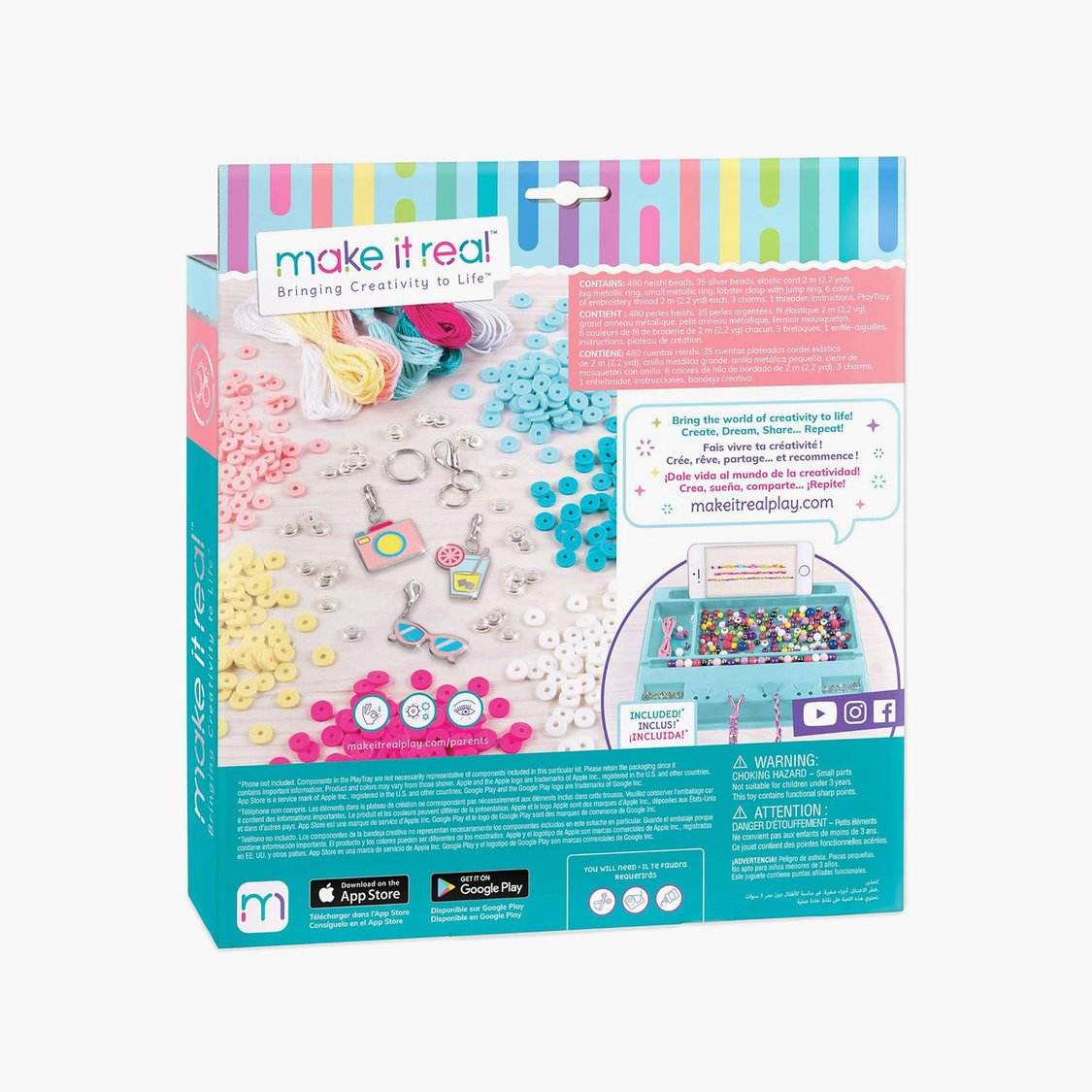 Make It Real summer vibes bead bracelet kit with colorful beads and charms for creative DIY jewelry