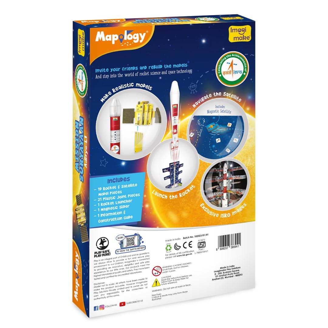 Educational solar system toys Mapology rocket and satellite model kit by T-Rex the toyland Sitamarhi
