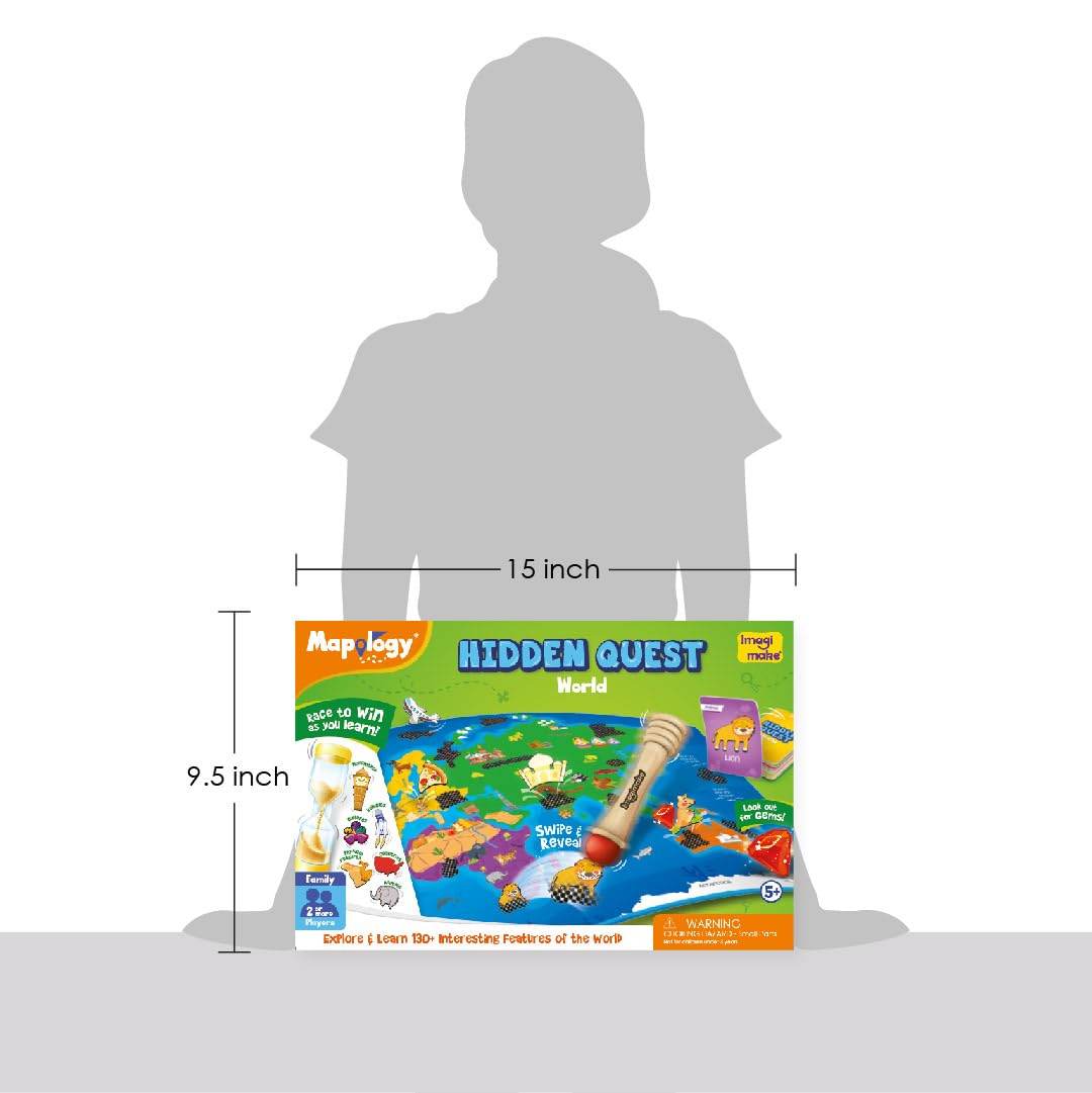 Mapology Hidden Quest board game with interactive world map and magic explorer pen for kids ages 3 and up