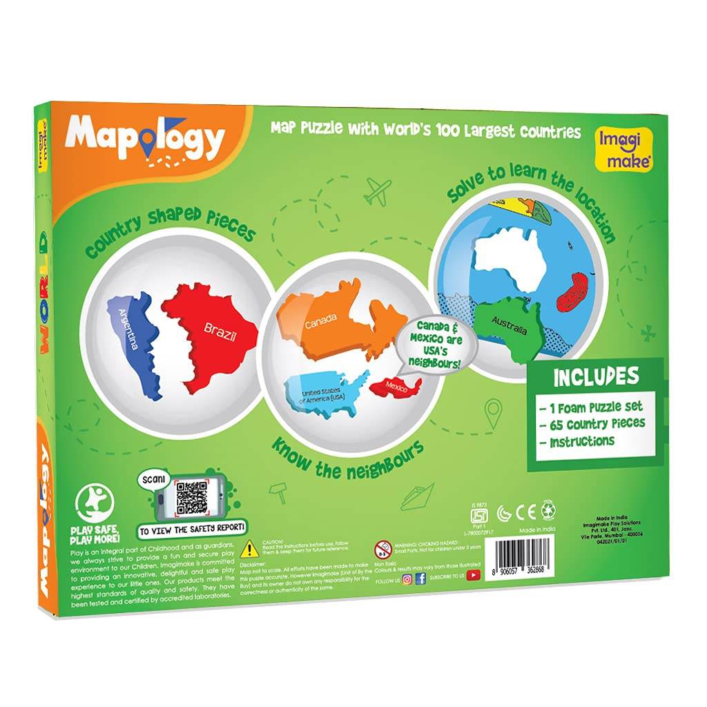 T-Rex the toyland world map jigsaw puzzle for kids with country shaped pieces and educational features