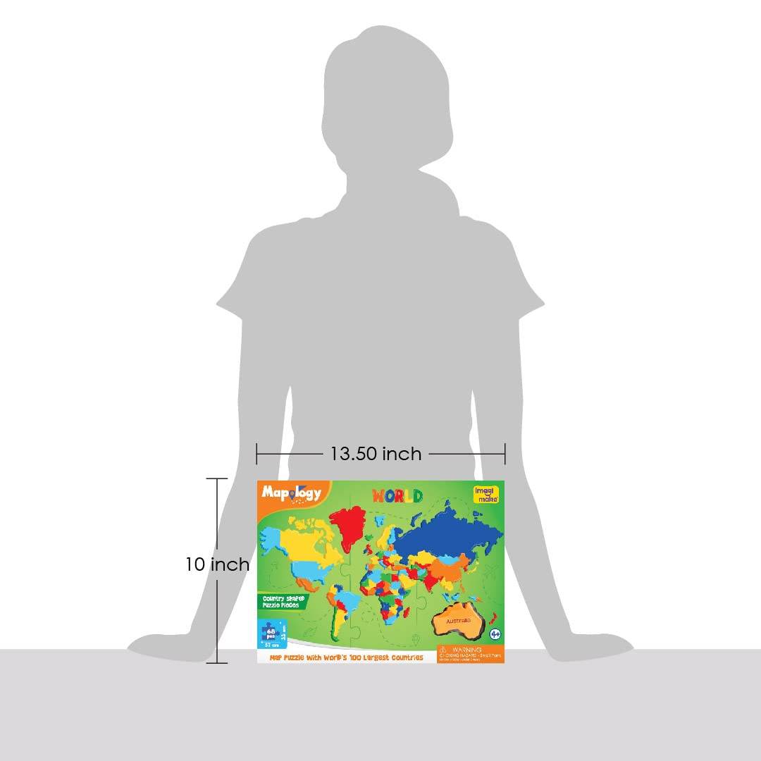 T-Rex the toyland Sitamarhi colorful world map jigsaw puzzle for kids with country shapes and bright colors