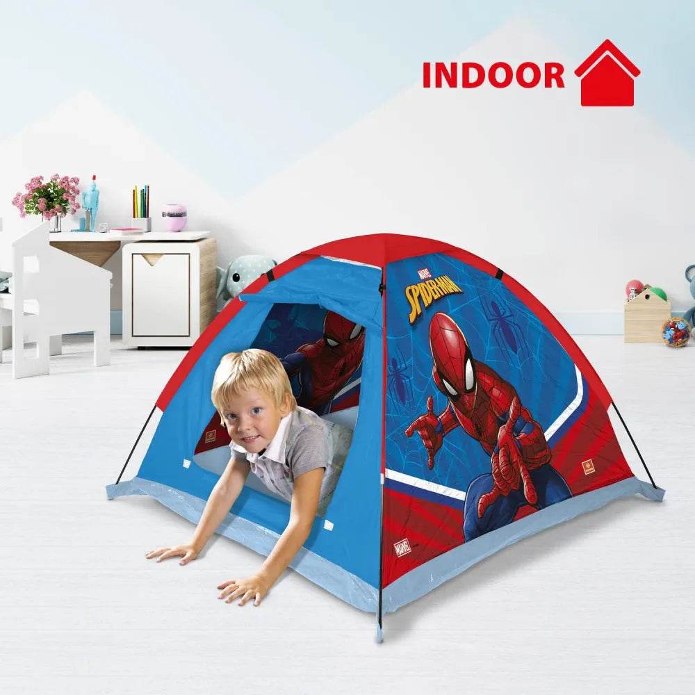 Marvel Spiderman Kids Camp Set - Tent, Backpack, Sleeping Bag and Flashlight - 4 Piece Indoor/Outdoor Spiderman Kids Set - T-Rex the toyland Sitamarhi