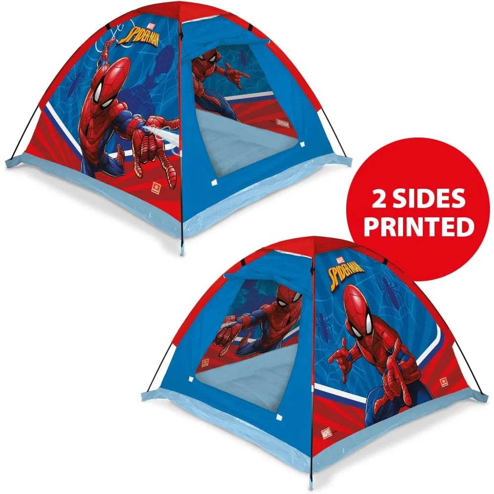 Marvel Spiderman Kids Camp Set - Tent, Backpack, Sleeping Bag and Flashlight - 4 Piece Indoor/Outdoor Spiderman Kids Set - T-Rex the toyland Sitamarhi