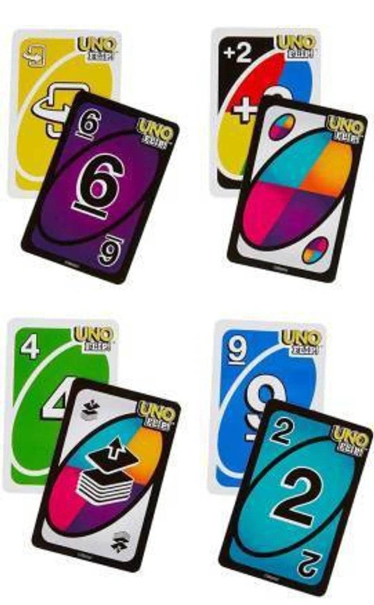 UNO Flip card game for kids showing colorful number and action cards from T-Rex the toyland Sitamarhi
