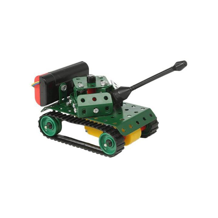 Mechanix battle station construction set model tank toy with green metal parts and black barrel