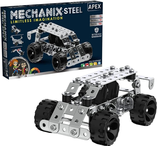 Mechanix Steel Apex - Steel Construction Set - 14 Models - 155 Pieces