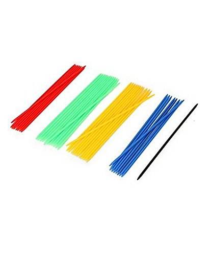 Colorful Mikado sticks game for kids with red green yellow blue and black sticks for fun play