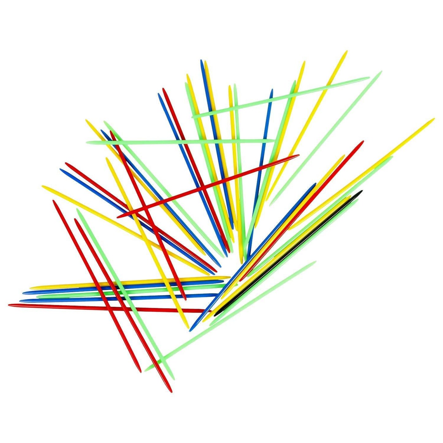 Colorful plastic Mikado sticks scattered on white background for Mikado sticks game for kids