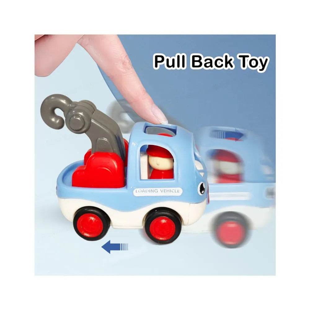 T-Rex the toyland Sitamarhi pull back mini construction vehicle toys in blue and red colors