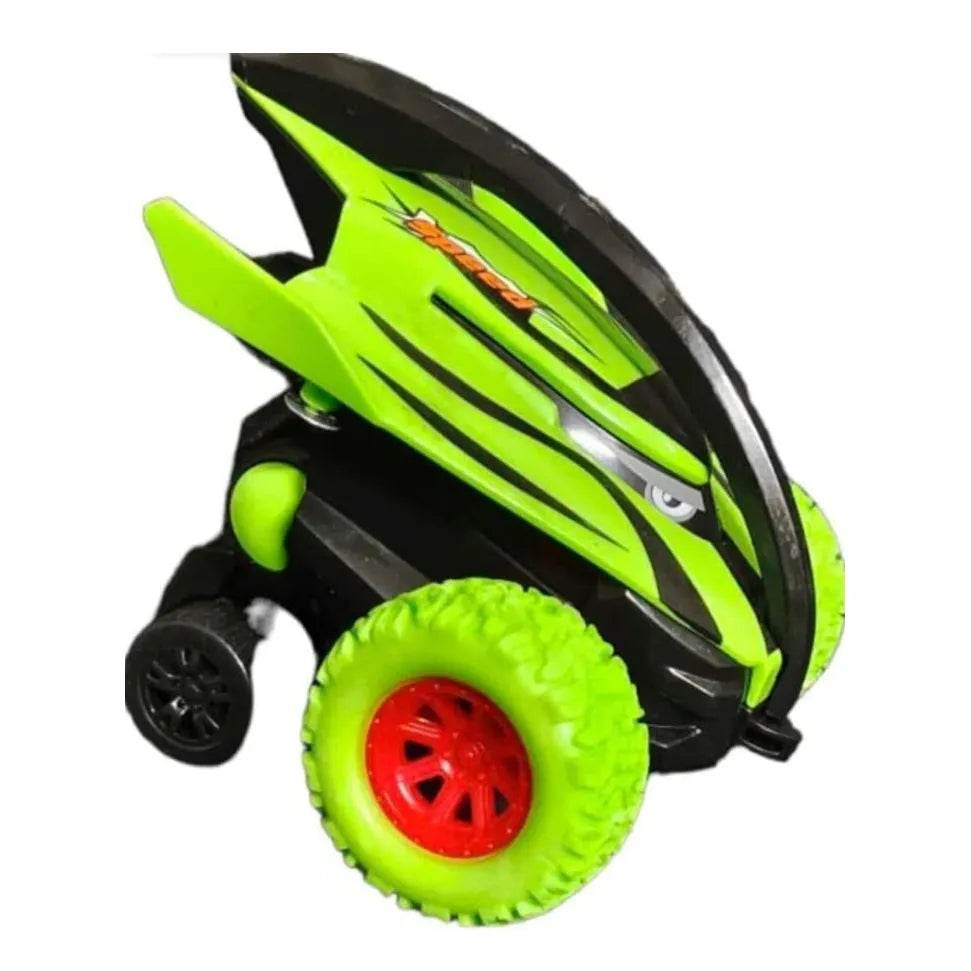 Green and black monster truck car for kids with large rugged wheels and sporty design