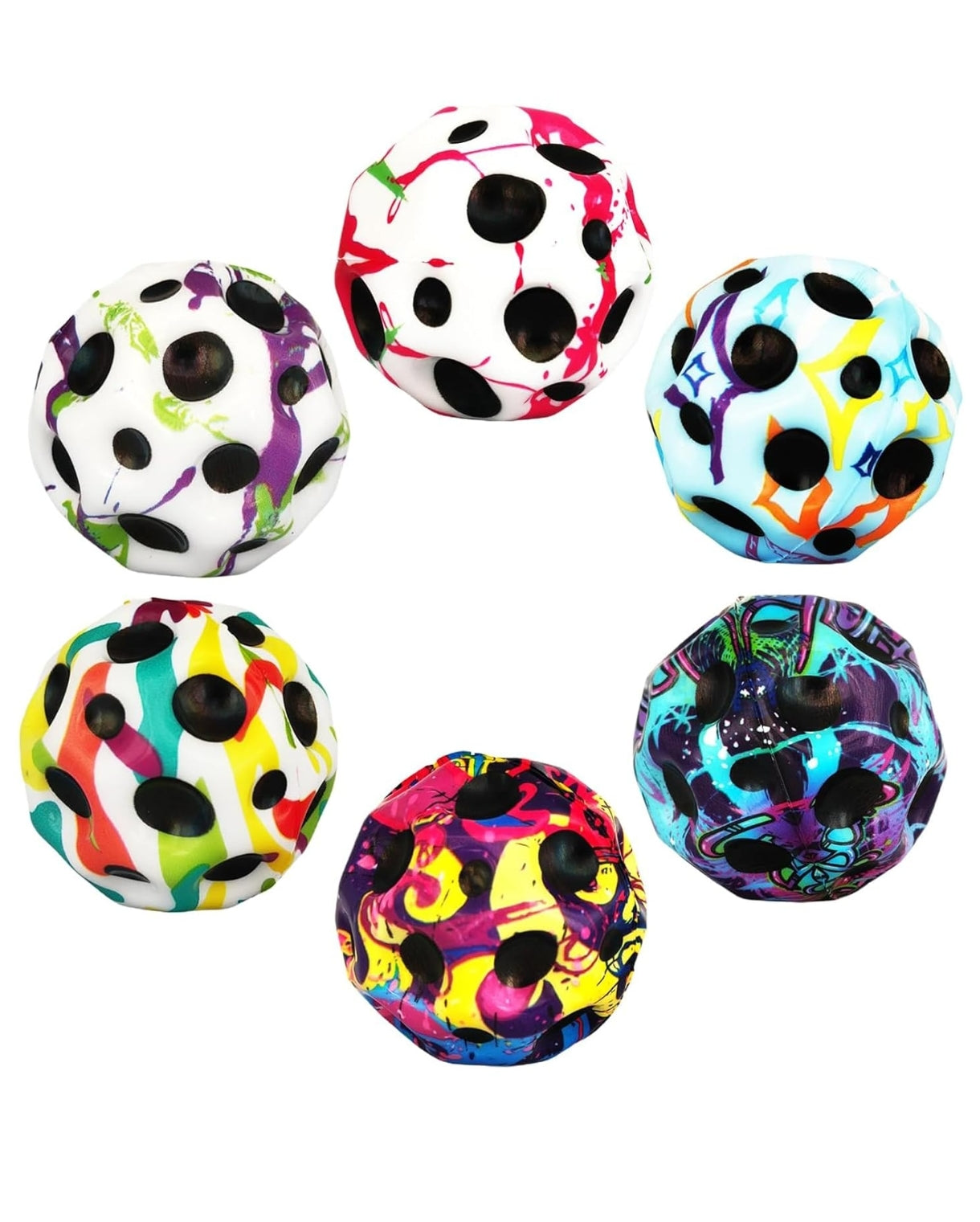T-Rex The Toyland moon ball set with colorful moon space bounce balls for kids in six designs