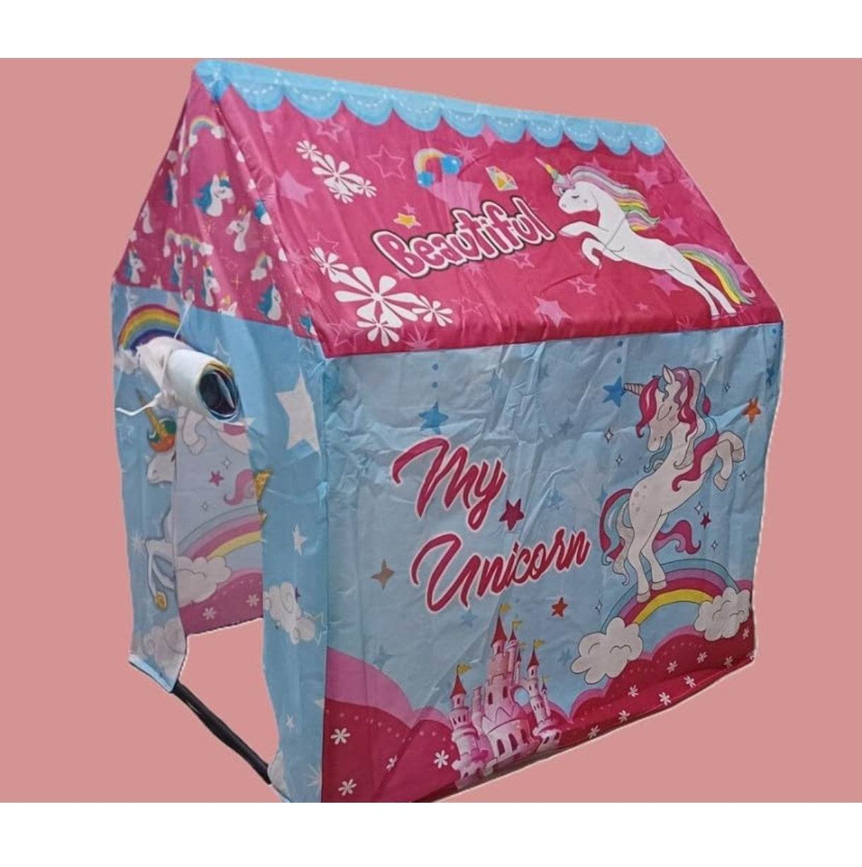 My Magical Unicorn Kids Play Tent House, Multicolor with led Light - T-Rex the toyland Sitamarhi