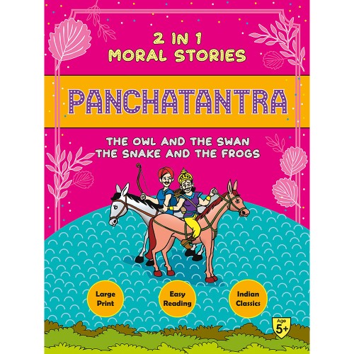 2 in 1 Panchatantra Story Book in colorful print featuring moral of the stories for easy reading