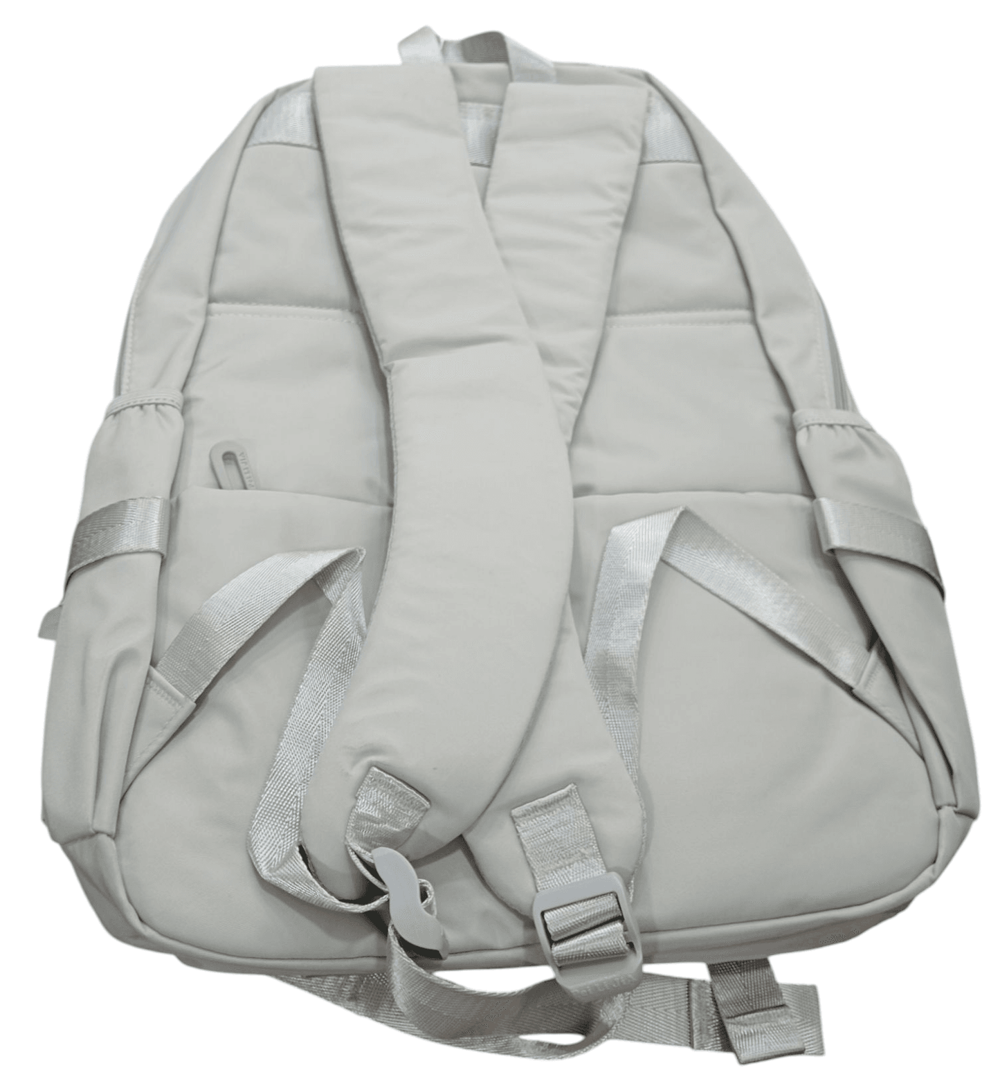 Lightweight school backpack for teens in light gray with padded straps and multiple compartments