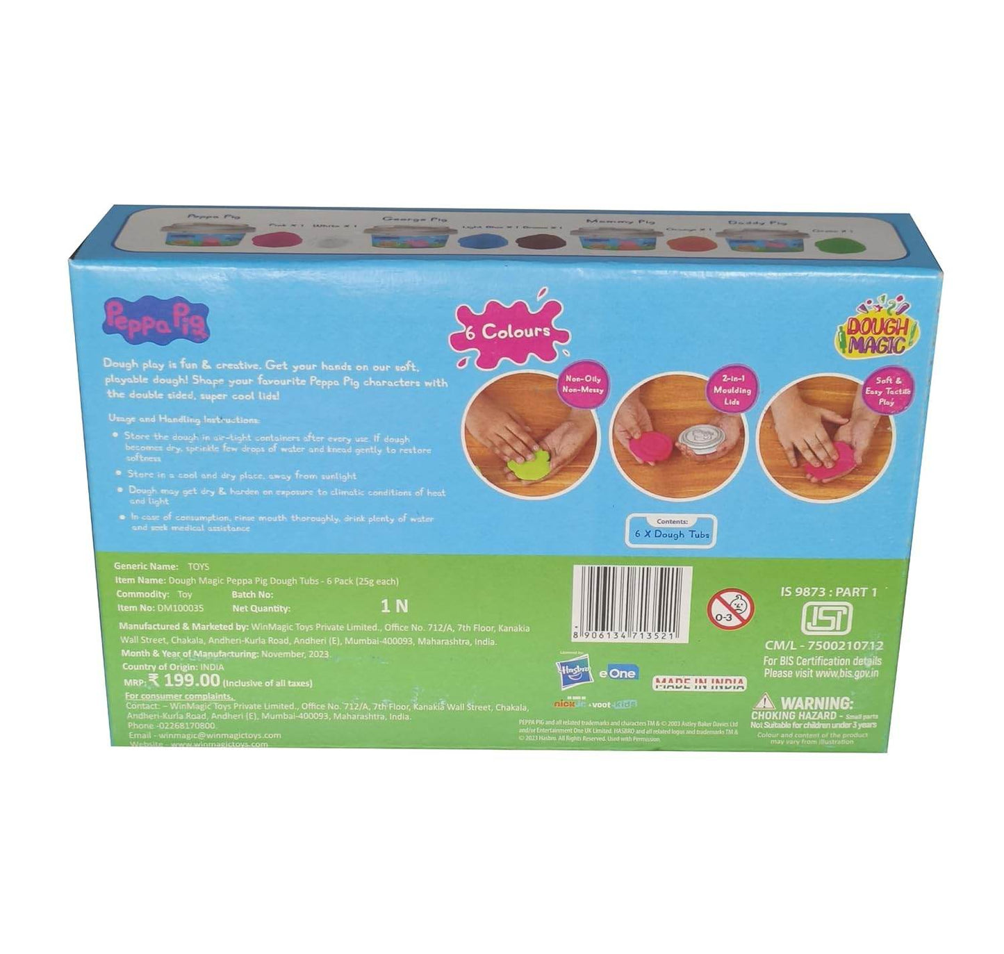 Peppa Pig dough tubs set with six colorful tubs for creative and fun dough play
