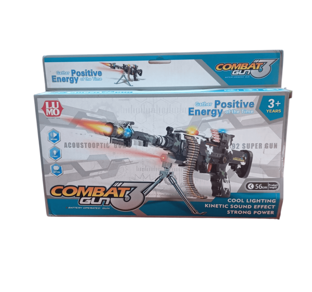 Plastic military toy gun for kids Combat Gun 3 with cool lighting and kinetic sound effects
