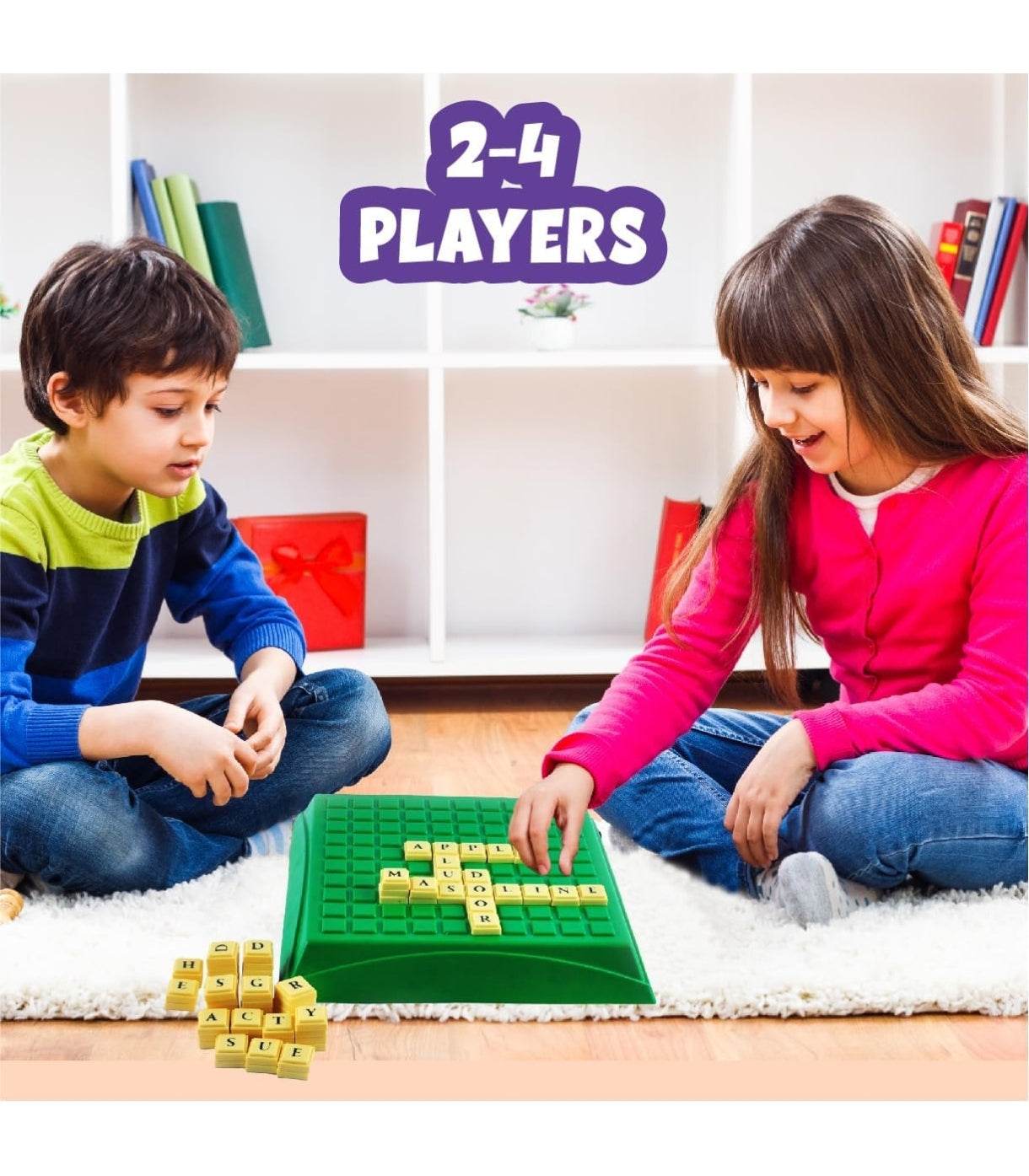 PlayMagic WordzUp|Educational Word Building Game|100 Letters Fun Board Game|Learning Puzzle Toy|Birthday & Return Gifts For Kids 6+|Creative Word Making Kids & Family Game|Upto 4 Players|Made In India - T-Rex the toyland Sitamarhi