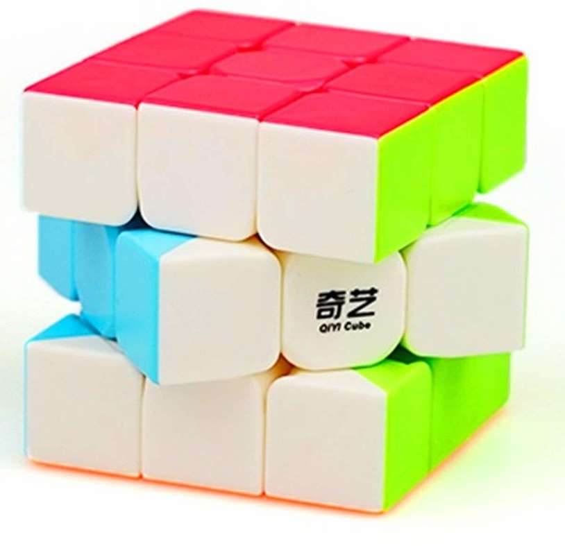 Colorful 3x3 cube for kids with smooth rotating sides and bright red, green, blue, and white colors