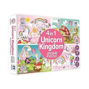 RATNA'S 4 in 1 Unicorn Kingdom Jigsaw Puzzle for Kids|A Perfect Jigsaw Puzzle for Little Hands|4 * 35 Pieces Jigsaw Puzzle - T-Rex the toyland Sitamarhi
