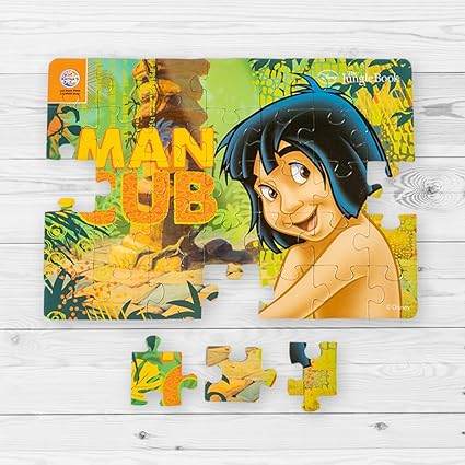 Ratna's 4in1 Jungle Book Jigsaw Puzzle Size 24cm x 17cm - Mowgli, Bagheera, Baloo, etc - 140 Pieces (4 X 35 pcs Each) Toy for Kids 3+ Years - T-Rex the toyland Sitamarhi