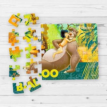 Ratna's 4in1 Jungle Book Jigsaw Puzzle Size 24cm x 17cm - Mowgli, Bagheera, Baloo, etc - 140 Pieces (4 X 35 pcs Each) Toy for Kids 3+ Years - T-Rex the toyland Sitamarhi