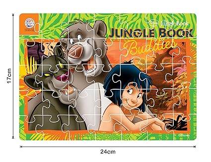 Ratna's 4in1 Jungle Book Jigsaw Puzzle Size 24cm x 17cm - Mowgli, Bagheera, Baloo, etc - 140 Pieces (4 X 35 pcs Each) Toy for Kids 3+ Years - T-Rex the toyland Sitamarhi