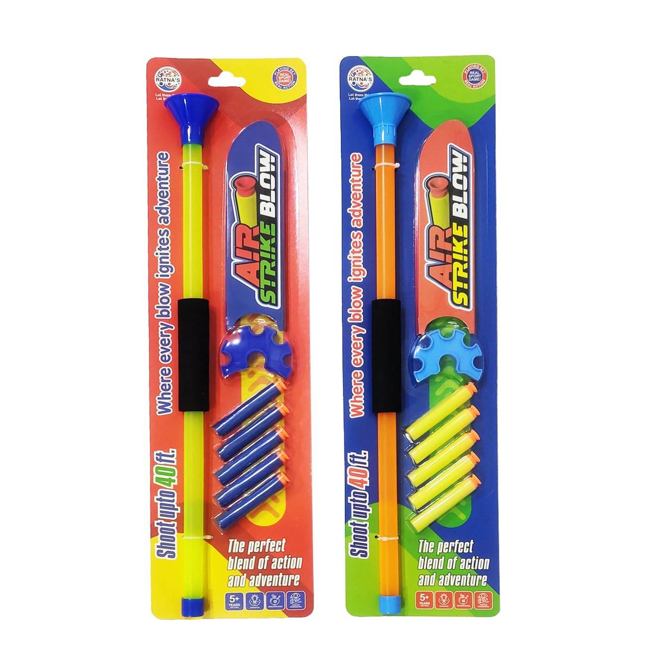 Ratna's Air Strike Blow 10 Soft Foam Bullets Darts Shoots Upto 40 Feet for Indoor & Outdoor Fun Toys for Kids - T-Rex the toyland Sitamarhi