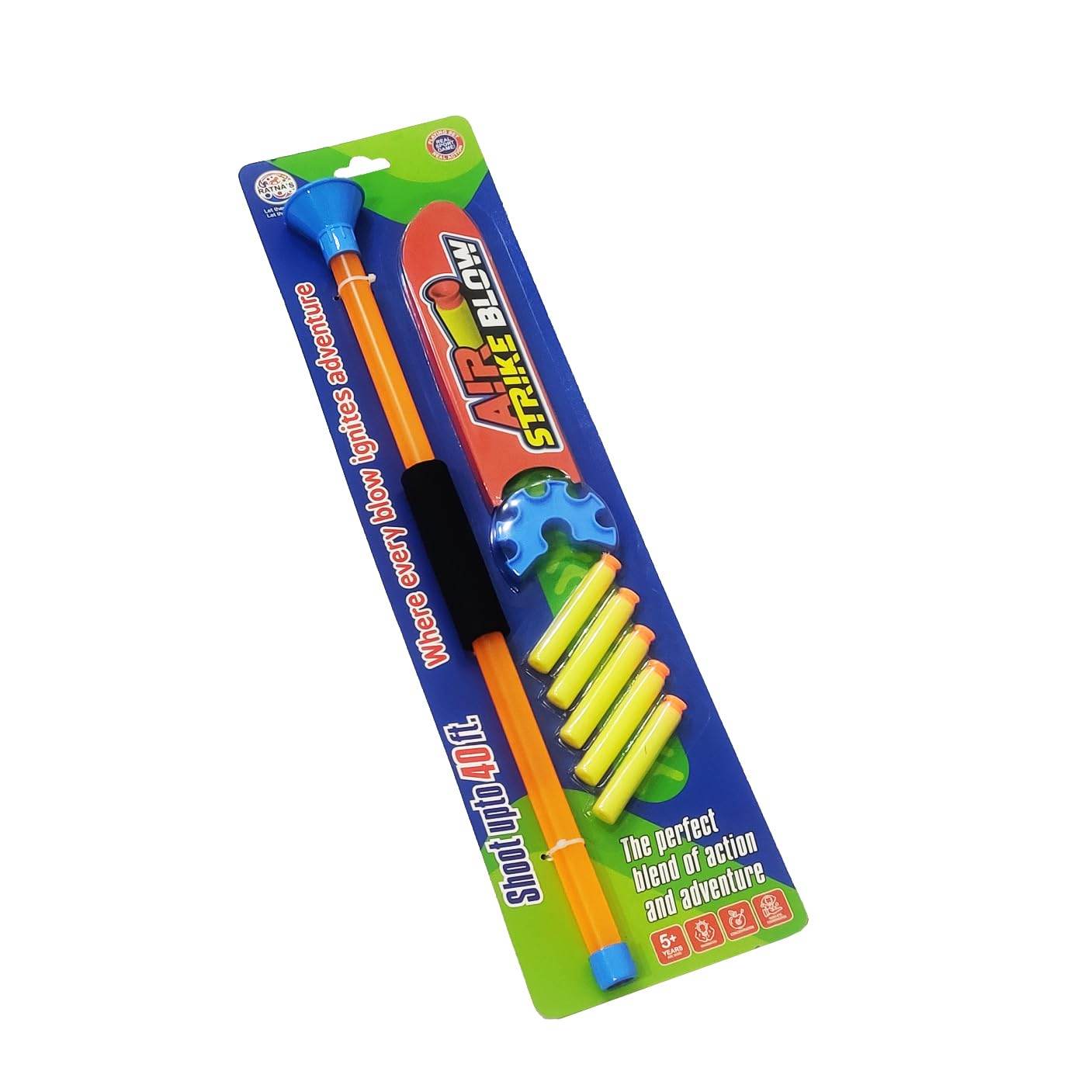 Ratna's Air Strike Blow 10 Soft Foam Bullets Darts Shoots Upto 40 Feet for Indoor & Outdoor Fun Toys for Kids - T-Rex the toyland Sitamarhi