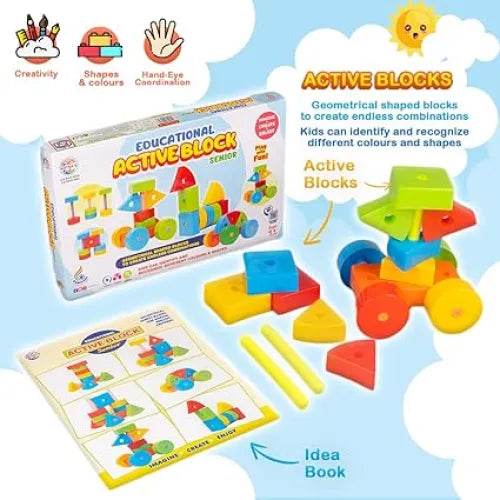 RATNA'S Building Block Toys for Kids.Age(2 to 6) Multicolour (Active Blocks Senior) - T-Rex the toyland Sitamarhi