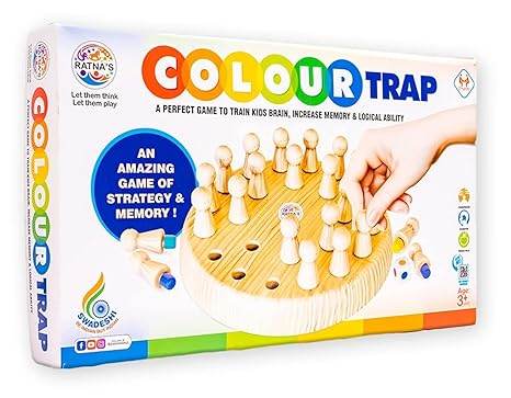 Colour Trap color matching board game for children with wooden pegs and strategy memory play